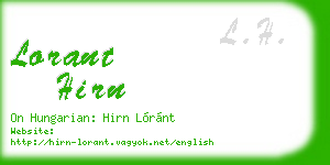 lorant hirn business card